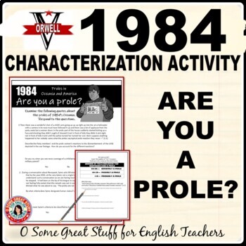 Preview of 1984 Characterization and Text Analysis Activity - Are You a Prole?