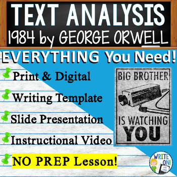 Preview of 1984 by George Orwell - Text Based Evidence Text Analysis Essay Writing Lesson