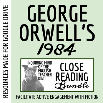Preview of 1984 Close Reading Analysis Worksheets Bundle for Google Drive (Set of 24)