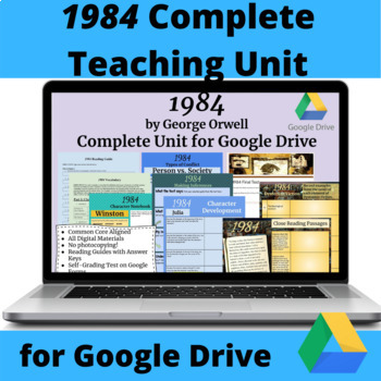 Preview of 1984 Complete Unit for Google Drive & Distance Learning