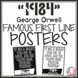 1984 George Orwell Famous First Line Posters
