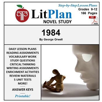 Preview of 1984 LitPlan Novel Study Unit, Activities, Questions, Tests