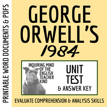 Preview of 1984 Test and Answer Key for High School (Printable)