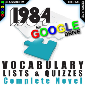 Preview of 1984 Vocabulary Activity & Quiz DIGITAL ORWELL 90-Word List Self-Grading