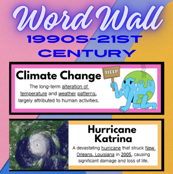 Preview of 1990s-21st Century Word Wall (US History)