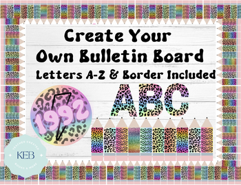 1992 Rainbow Cheetah Letters, Pencil Border and Pencil Graphics | TPT