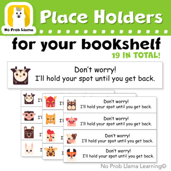Preview of 19ct Blockhead Animal Theme Library and Bookshelf Markers, Class Organization