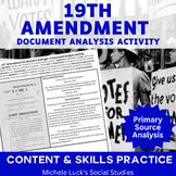 19th Amendment Suffrage for Women Document Analysis Activity