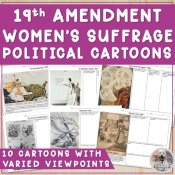Preview of 19th Amendment & Women's Suffrage Political Cartoon Analysis Activity