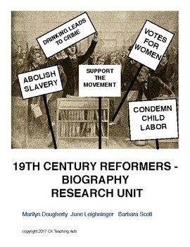 Preview of 19th Century Reformers - Biography Research Unit