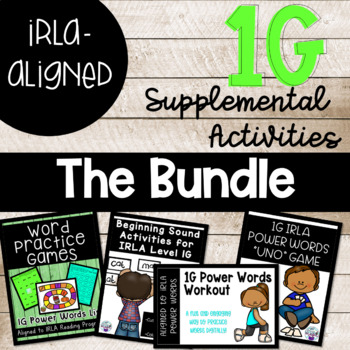 Preview of 1G Power Words BUNDLE! Sight Word Games Aligned to IRLA Program