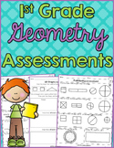First Grade Geometry Assessments Freebie!