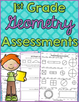 Preview of First Grade Geometry Assessments Freebie!