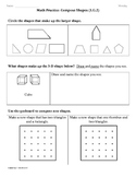(1.G.2) Compose Shapes -1st Grade Common Core Math Worksheets