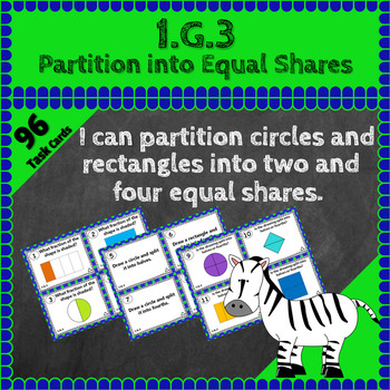 Preview of 1.G.3 Task Cards ★ Partition Shapes 1st Grade Math Centers