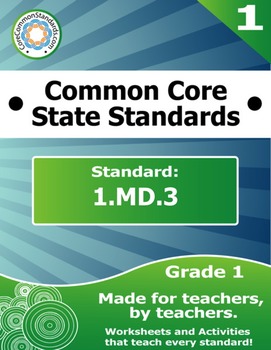 Preview of 1.MD.3 First Grade Common Core Bundle - Worksheet, Activity, Poster, Assessment