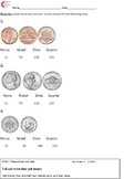 1.MD.3 Money Identifying Coins First Grade Math Common Cor