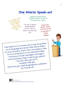 Preview of 1Minute Speak-Out: Writing and Speaking Activity with Lesson Plans