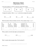 (1.NBT.3) Compare Numbers - 1st Grade Common Core Math Worksheets