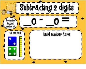 Preview of 1.NBT.6 Subtracting Tens Dice SMARTBoard Lesson