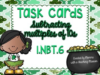 Preview of 1.NBT.6 Task Cards Subtracting multiples of 10