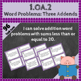 1.OA.2 Task Cards ★ Addition Word Problems with 3 Addends 