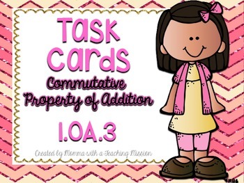 Preview of 1.OA.3 Task Cards Commutative Property of Addition