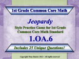 1.OA.6 1st Grade Math Jeopardy Game  Fluently Add & Subtra