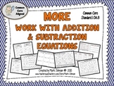 1.OA.8 More Work with Addition and Subtraction Equations