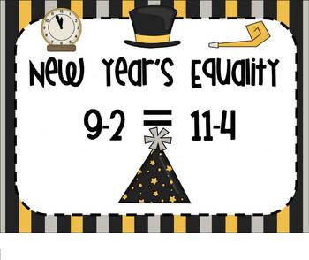 Preview of 1.OA.D.7 New Year Equality of Equations