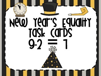 Preview of 1.OA.D.7 New Year's Equality Task Cards