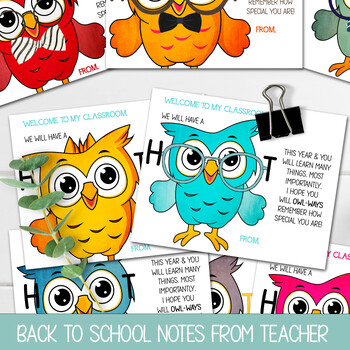 Preview of 1ST DAY OF SCHOOL GIFT FOR STUDENTS, BACK TO SCHOOL WELCOME NOTES FROM TEACHER