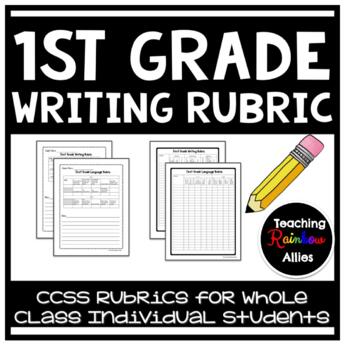 Preview of 1ST Grade Common Core Aligned Writing and Language Data Collection Rubrics