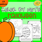 Color By Note Halloween (13 Music Coloring Activities)