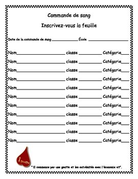 Preview of 1drop Blood Drive Packet - French