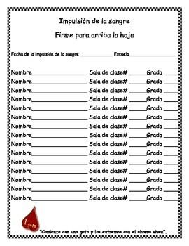 Preview of 1drop Blood Drive Packet - Spanish