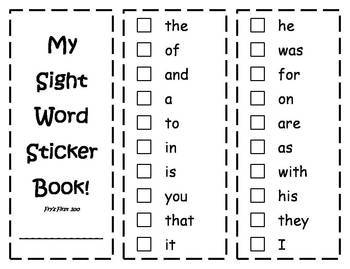 free printable 50 sight word mastery checklist kindergarten