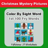 1st 100 Fry Words: Color by Sight Word - Christmas Mystery
