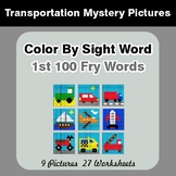 1st 100 Fry Words: Color by Sight Word - Transportation My