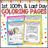 First Day of School Coloring Pages | 100th Day Last Day | 