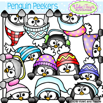 Winter Peekers/Page Topper Clipart Bundle Snowman{Winter Clipart}