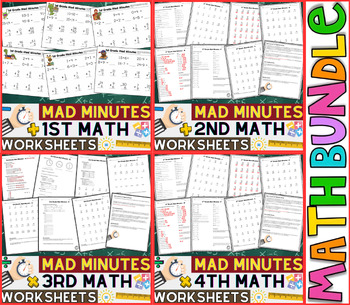 Preview of 1st, 2nd, 3rd & 4th Grade Mad Minute | Multiplication, Division... | Math Review