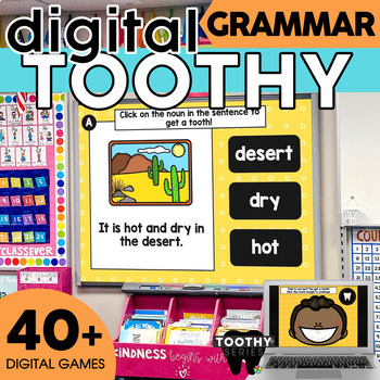 Preview of Digital Resources - Grammar End of Year Review, Practice, Games 2nd & 3rd Grade