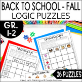 1st, 2nd & 3rd Grade Logic Puzzles - Fall Theme Critical Thinking Activities