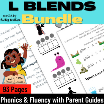 Preview of Beginning Consonants L Blends Phonics Worksheets Fluency Reading Passages