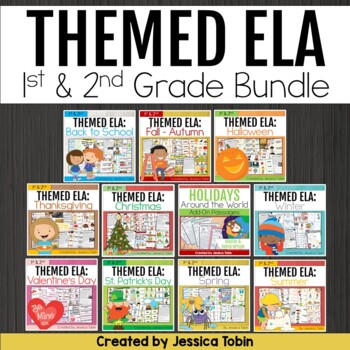 Preview of 1st & 2nd Grade ELA Review Activities - Common Core Standards Holiday Activities