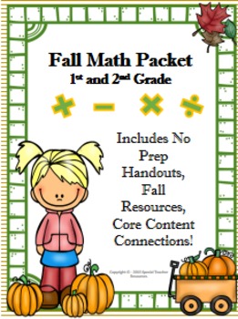 Preview of 1st & 2nd Grade Fall Math Packet Vol.2