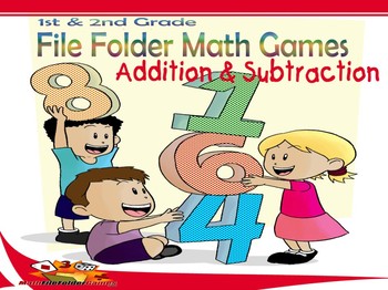 Preview of 1st & 2nd Grade File Folder Math Games - ADDITION & SUBTRACTION [Book 2]