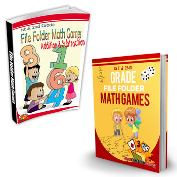 Preview of 1st & 2nd Grade File Folder Math Games [Book 1 & Book 2] Bundle