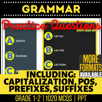 Preview of Grammar PowerPoints | Nouns Verbs Adjectives Pronouns Capitalization Punctuation